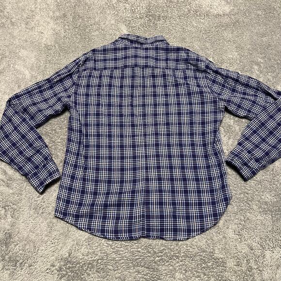 Frank & Eileen Shirt Mens Small Blue White Plaid Luke Cotton Long Sleeve Button - Picture 3 of 8